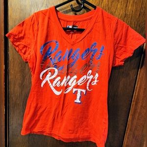 Texas Rangers Women's Vneck Tshirt Small